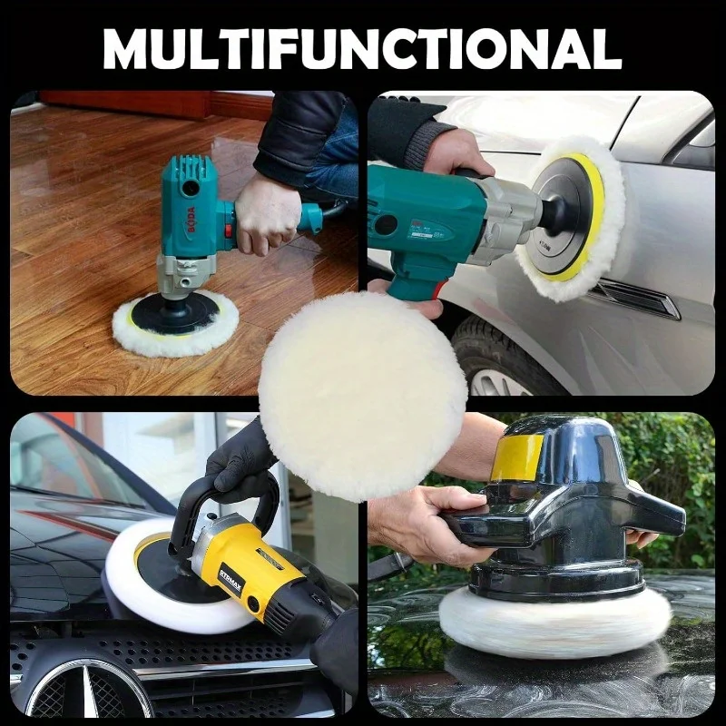 5-Zoll-Auto-Polierpads, Wollpolierpads - Polierzubehör (4 Stück) – Bild 6