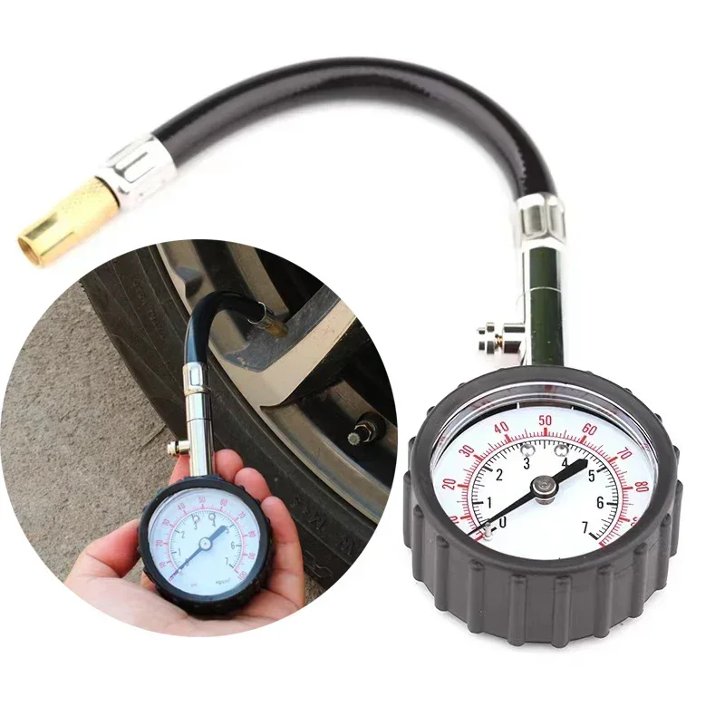 Reifen Luftdruck Tester 0-100 Psi Hochpräzise Universal Lange Rohr Reifen Manometer Meter Für Auto