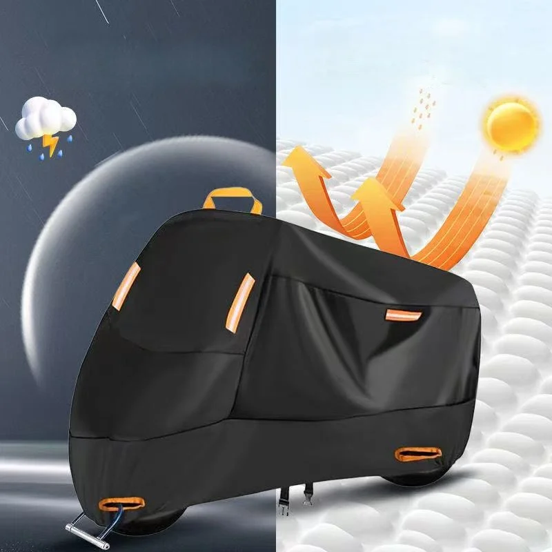 Motorradabdeckung für den Außenbereich, wasserdichte Motorradplane, verdicktes Polyester, UV-Schutzhülle