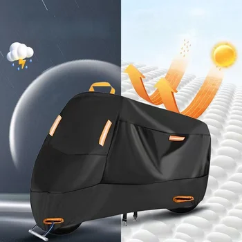 Motorradabdeckung für den Außenbereich, wasserdichte Motorradplane, verdicktes Polyester, UV-Schutzhülle