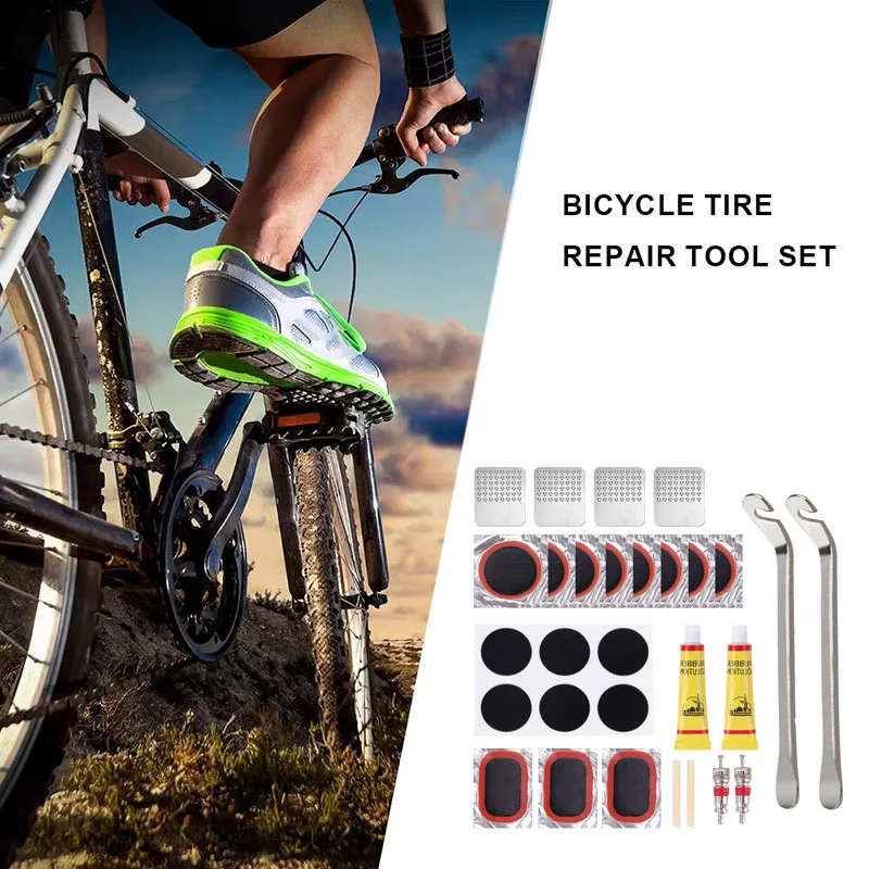 Fahrrad Flache Reifen Reparatur Kit Werkzeug Set 48 stücke Tragbare – Bild 5