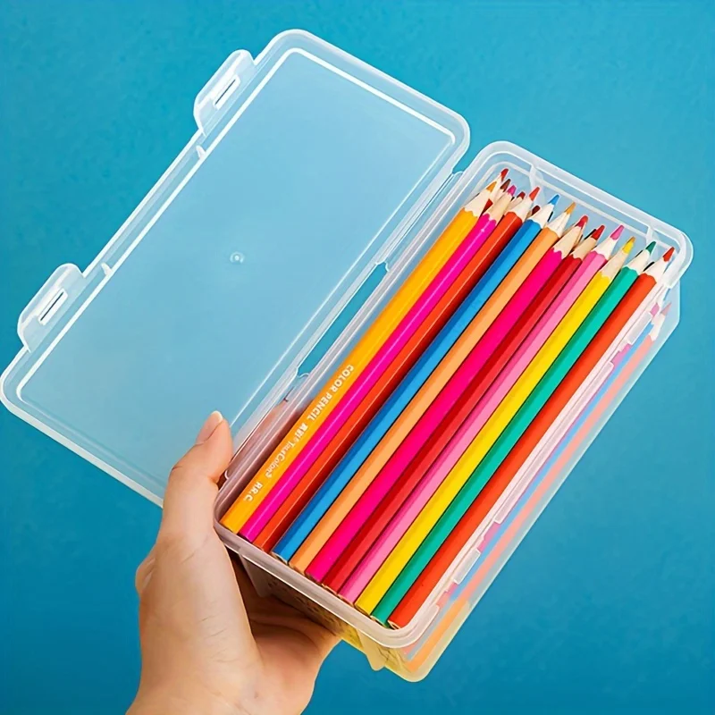 Transparente Kunststoff-Bleistiftboxen mit großer Kapazität (2 Stück) – Bild 2