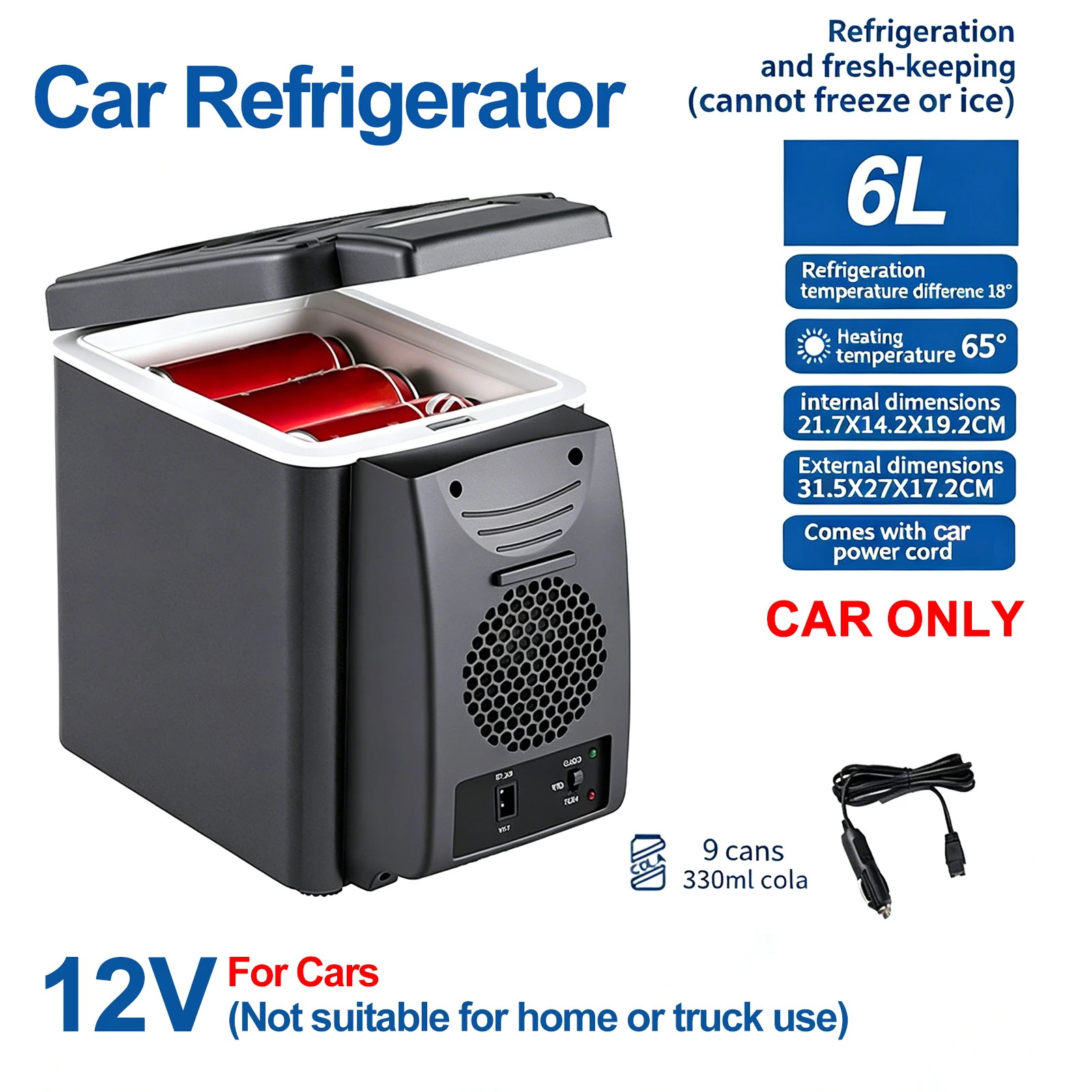 8L 6L Auto-Kühlschrank mit Kühl- und Heizfunktion DC12V 220V 24V für Auto und Zuhause Mini-Kühlschrank