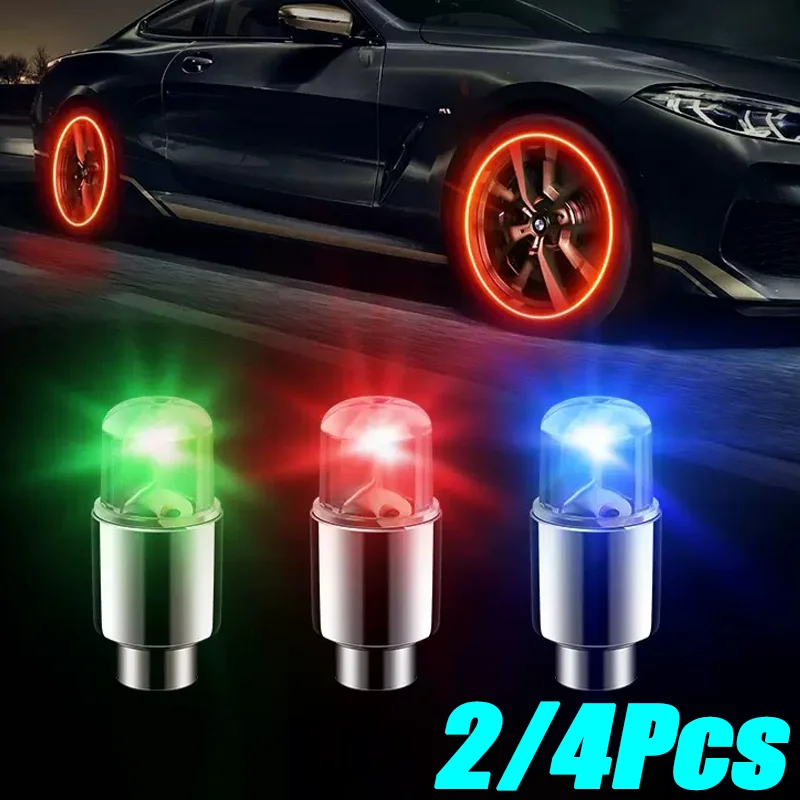 Auto Hub Umgebungs Licht Fahrrad LED Reifen Lichter Universal Auto Neon Lampe Ventil Abdeckung Lichter Reifen