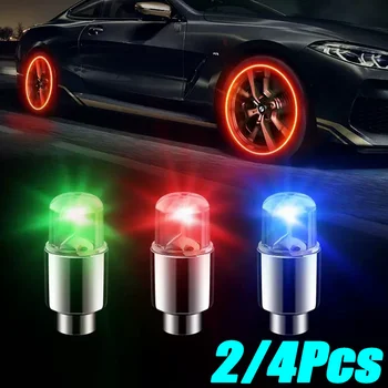 Auto Hub Umgebungs Licht Fahrrad LED Reifen Lichter Universal Auto Neon Lampe Ventil Abdeckung Lichter Reifen