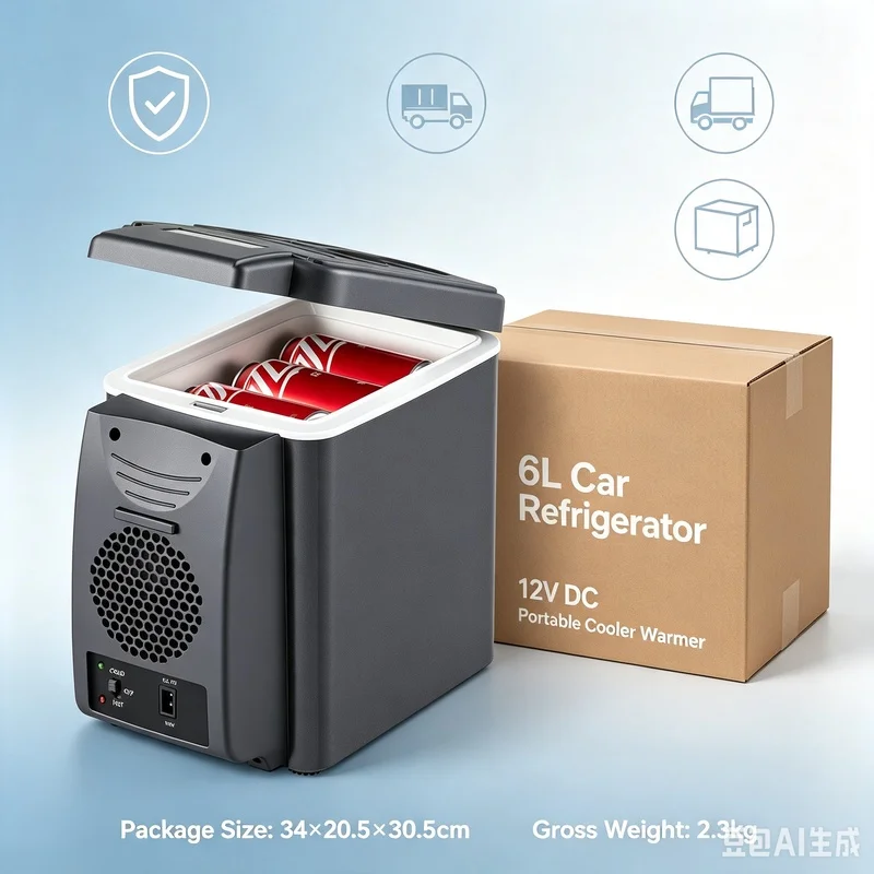 6L Auto-Kühlbox mit Wärmefunktion 12V 24V 220V Tragbarer Kühlschrank – Bild 4