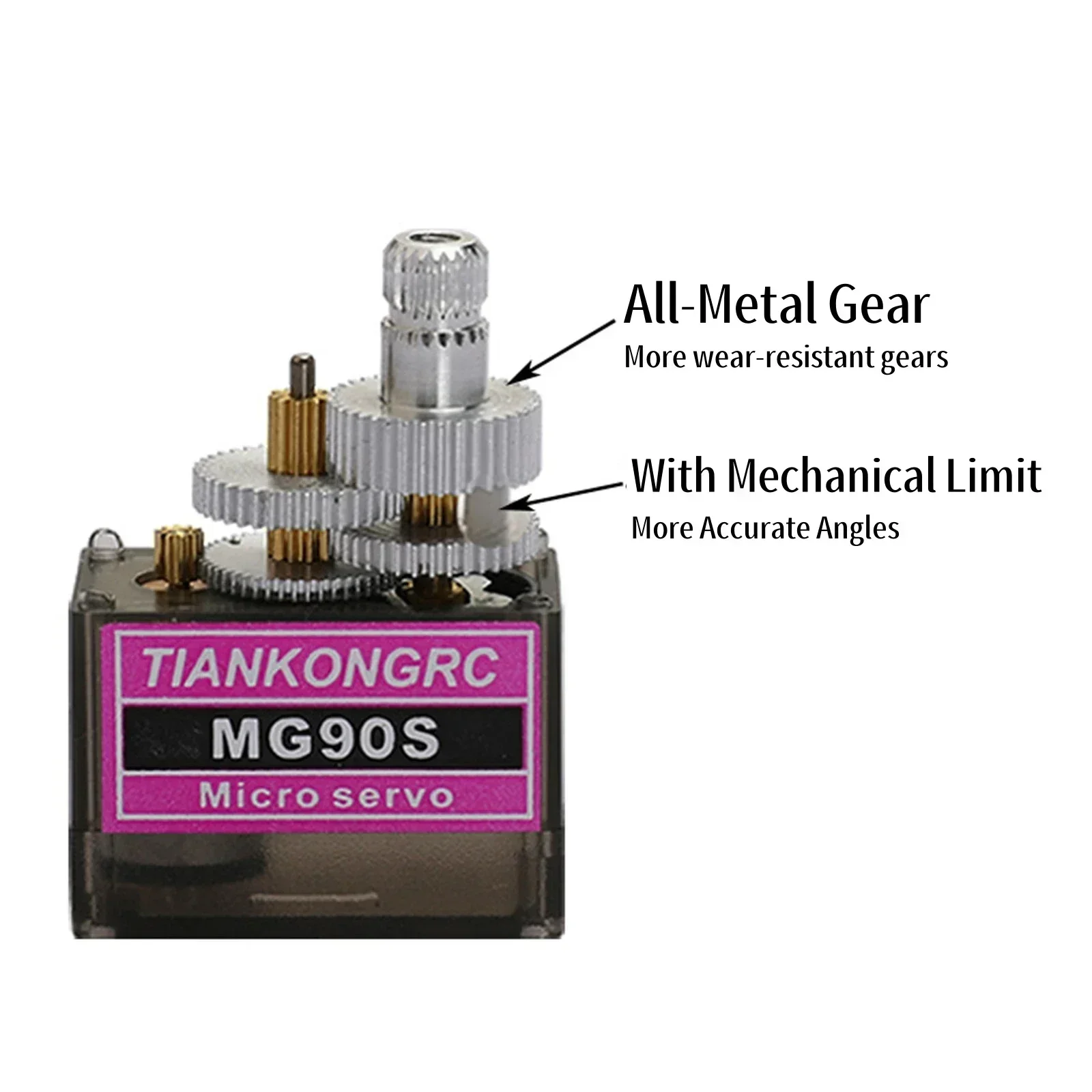 MG90S Micro-Servomotor 180/270/360 Grad Metall-/Kunststoffgetriebe 9 g – Bild 3
