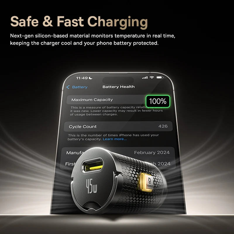 Baseus 45 W Mini-Autoladegerät UFCS PPS QC PD Schnellladung – Bild 5