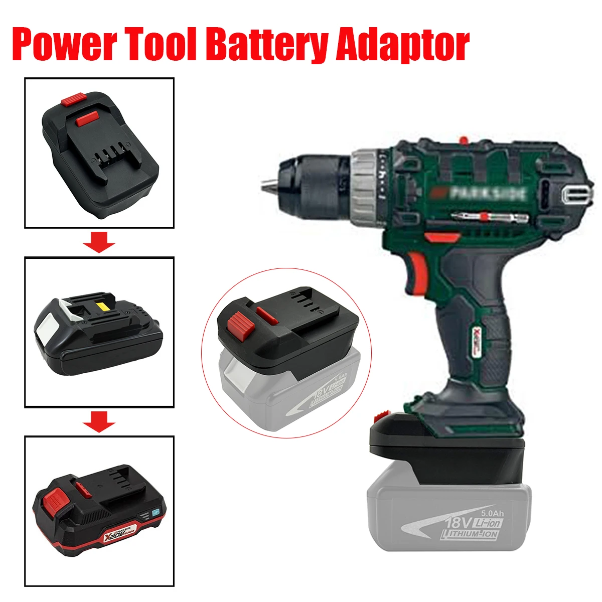 Elektrowerkzeug-Adapter-Konverter für Makita zu Lidl Parkside X20V – Bild 5