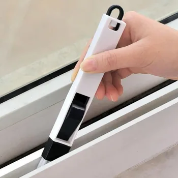 Mehrzweck-Reinigungsbürste für Tür- und Fensterrillen mit Kehrschaufel für Küche und Badezimmer, Lückenbürste