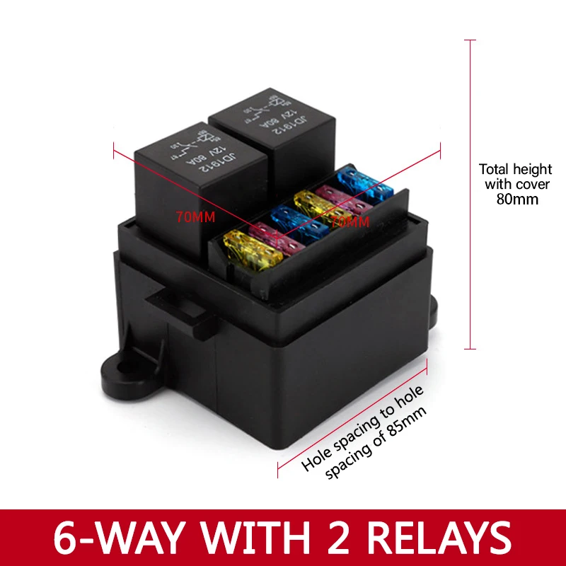Automotive 6-Wege-Sicherungskasten mit Relaisbox-Baugruppe, 12-Wege 10-Wege 8-Wege Modifizierter