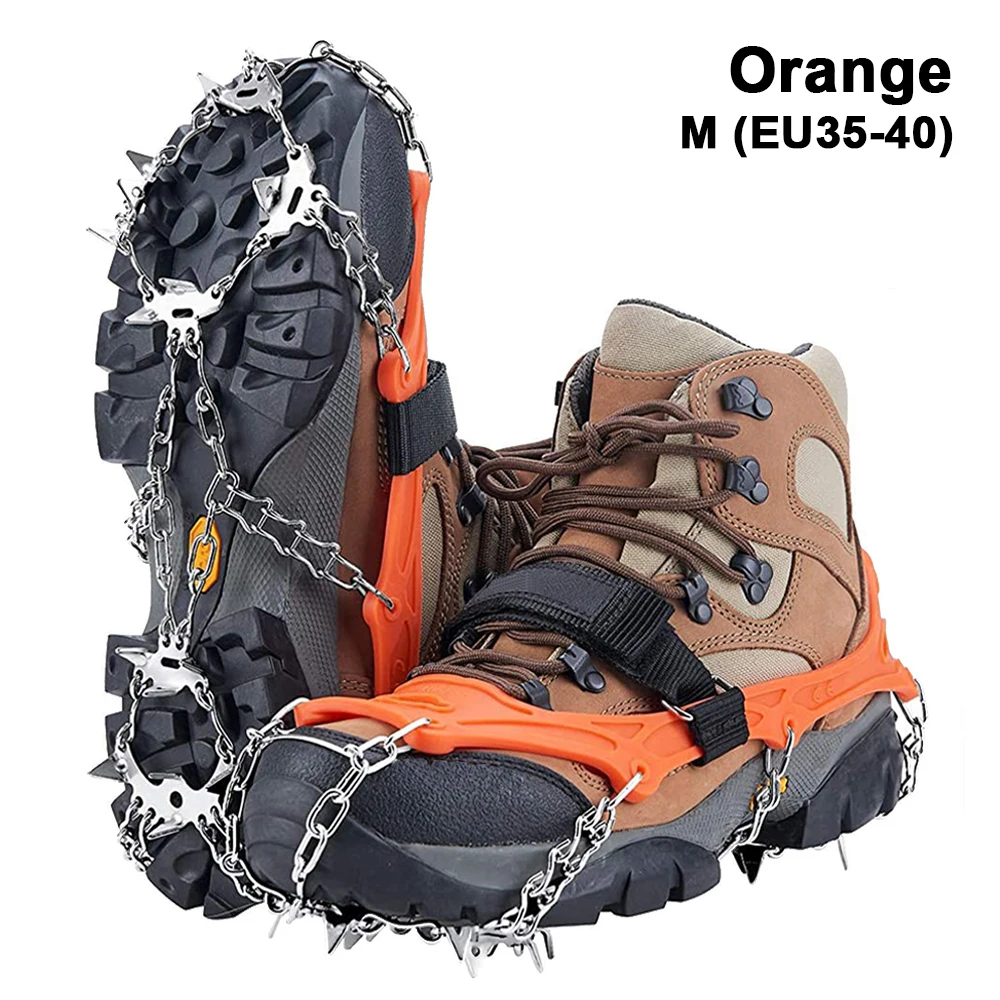 Steigeisen-Schuhe, 19-Spikes, Eis- und Schneegreifer-Schuhe, Camping, rutschfest, Klettern, Schutz zum Joggen