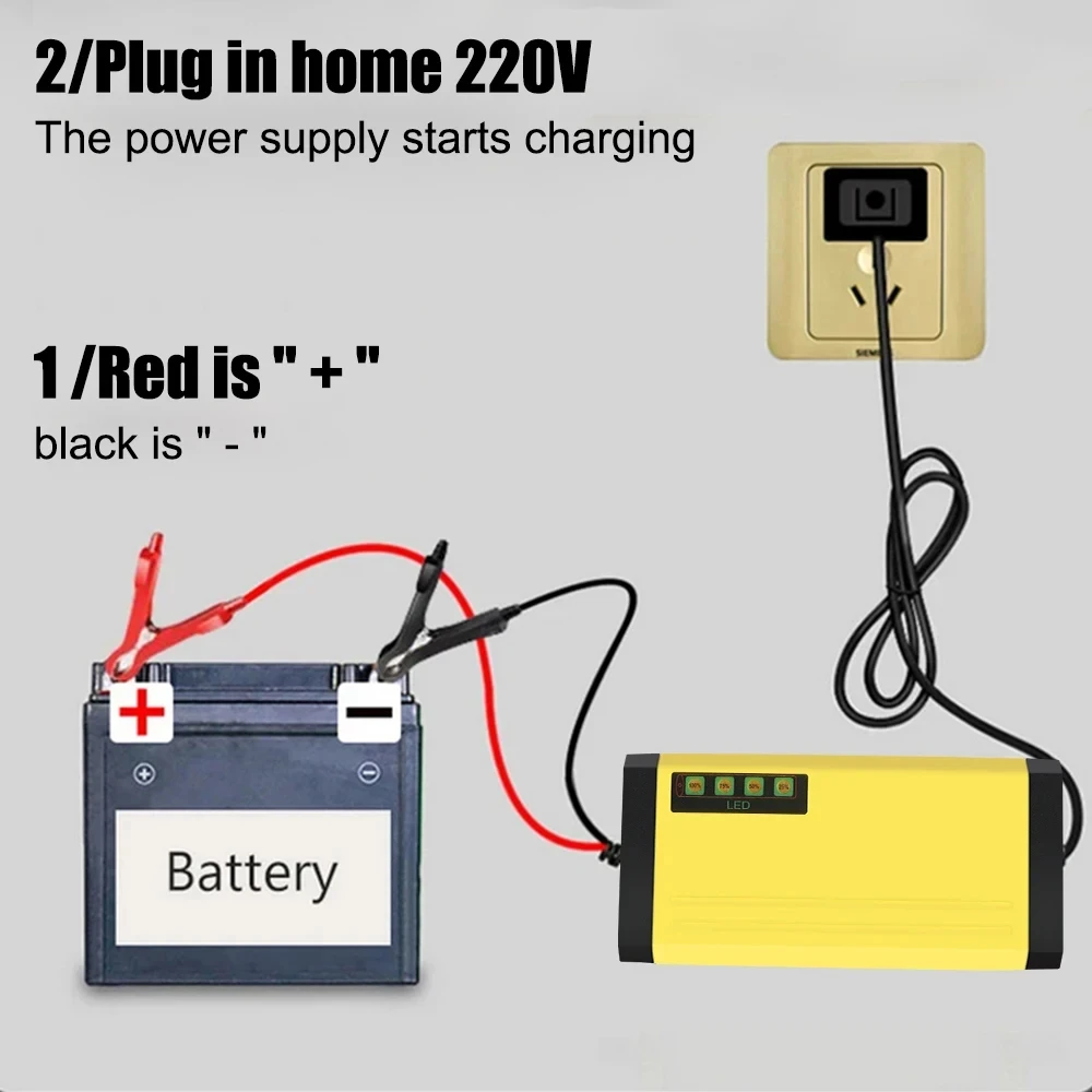 Autobatterie-Ladegerät 12V 2A 220V Power Puls Reparatur-Ladegerät – Bild 3