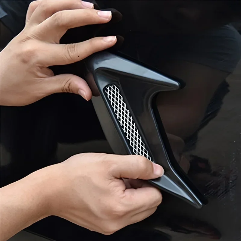 Carbon Faser Universal Auto Shark Kiemen Fender Seite Air Flow Outlet Vent Dekoration Aufkleber Trim Abdeckung