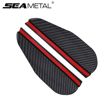 SEAMETAL 2PCS Auto Rückspiegel Regen Augenbraue Carbon Faser Universal Auto Regen Schild Umkehr Spiegel Regen