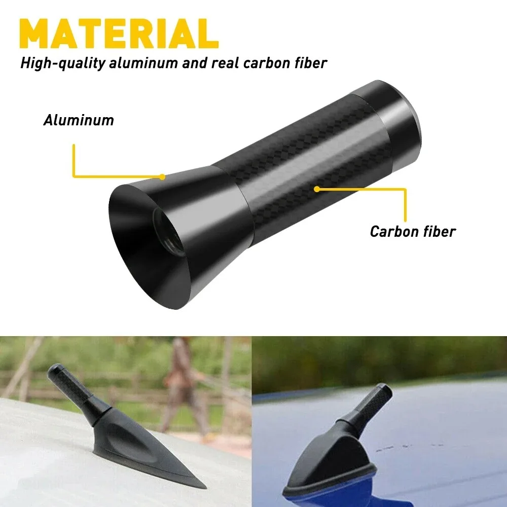 Marke Neue Carbon Faser Schraube Metall Kurze Stubby Mast Antenne Auto – Bild 5