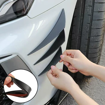 Universal Auto Frontschürze Lip Dekoration Diffusor Splitter Flossen Schwarz Carbon Faser Körper Spoiler