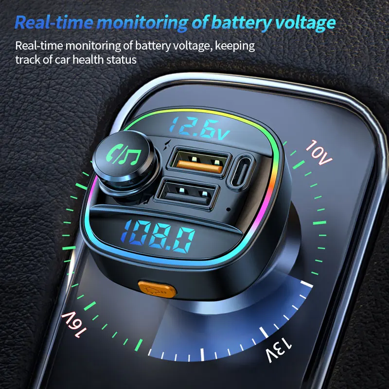 Bluetooth 5.0 FM-Transmitter Freisprecheinrichtung Autoradio Modulator – Bild 4