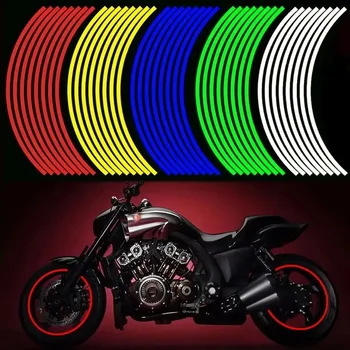 Auto-Styling-Streifen, reflektierend, für Motocross, Fahrrad, Motorrad, Radaufkleber und Abziehbilder, 17/18