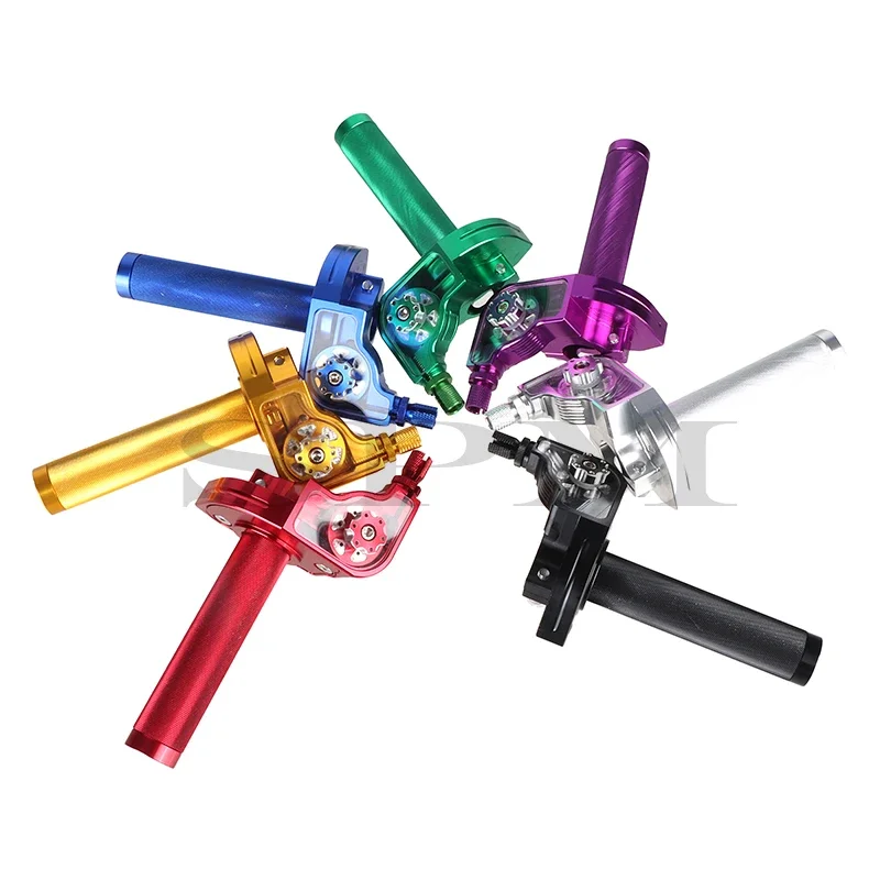 Universelle 22mm cnc aluminium gaspedal dreh griffe lenker kabel – Bild 2