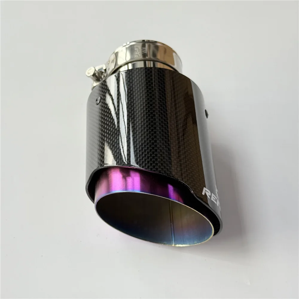 REMUS Auto Auspuff Spitze Lila Edelstahl Rohr Glänzend Carbon Faser – Bild 4