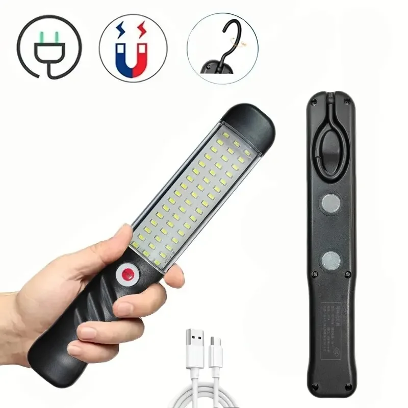 Tragbare magnetische Auto-Reparatur-Arbeitsleuchte, USB wiederaufladbare LED-Taschenlampe mit Magnethaken