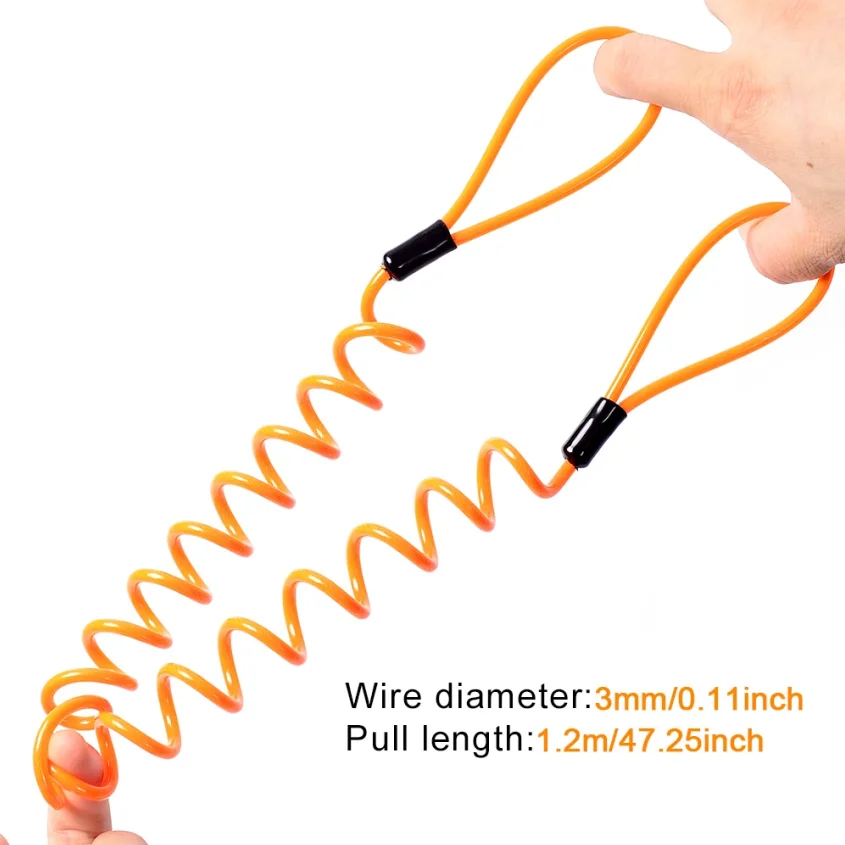 120 cm Motorrad Frühling Kabel Schloss Anti Diebstahl Seil Alarm Disc – Bild 4