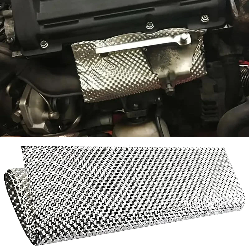 30X50cm Auspuff Hitzeschild Abgaskrümmer Geprägtes Aluminium Hitzeschild Turbo Krümmer Auspuff Elektrische