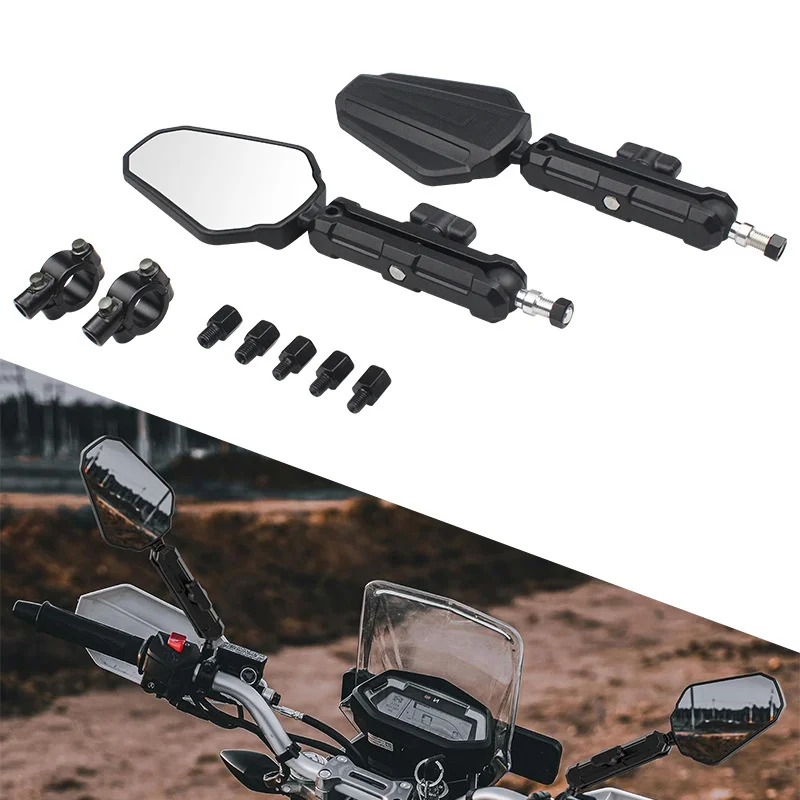 Universelle Motorrad-Spiegel Winkelverstellbare Klappbare – Bild 4