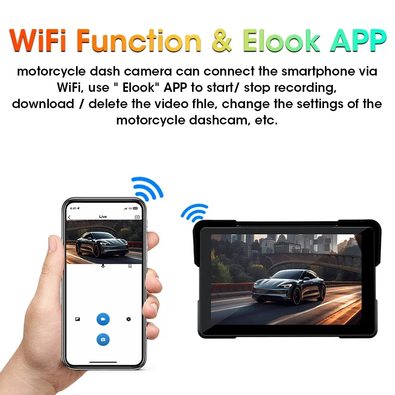Jansite 5/7 Zoll Carplay Motorrad-DVR-Navigation GPS Wireless CarPlay – Bild 6