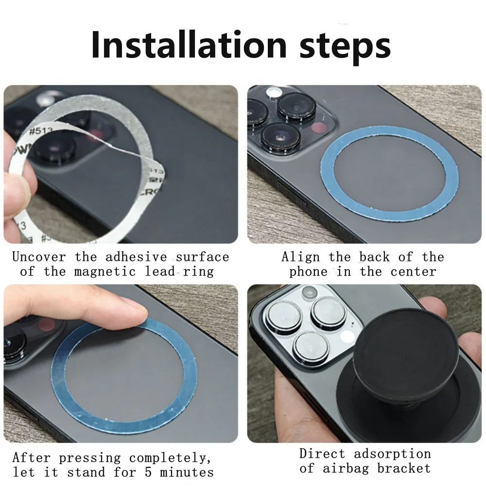 Magnetischer Faltbarer Handygriff-Halter mit Tasche für Magsafe iPhone – Bild 6