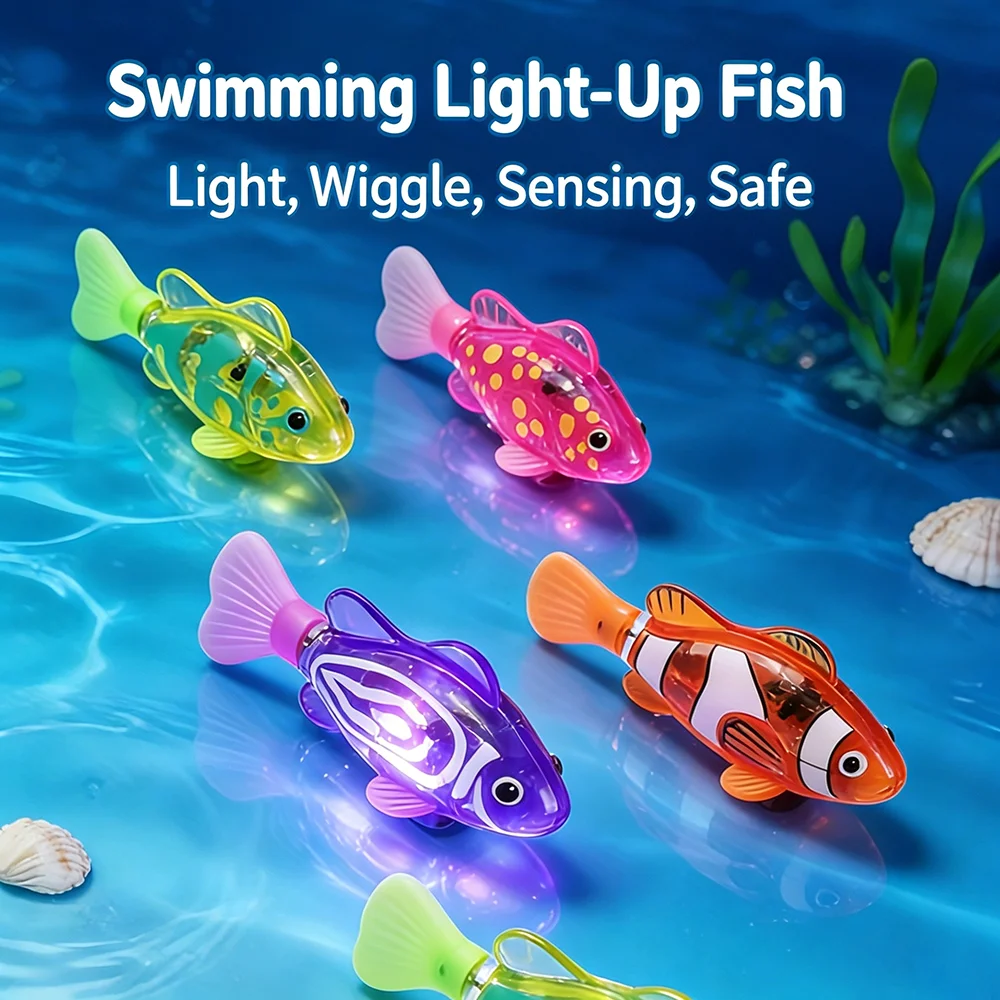 Roboter-Fisch-Spielzeug mit LED-Beleuchtung, Wasseraktivierte – Bild 2