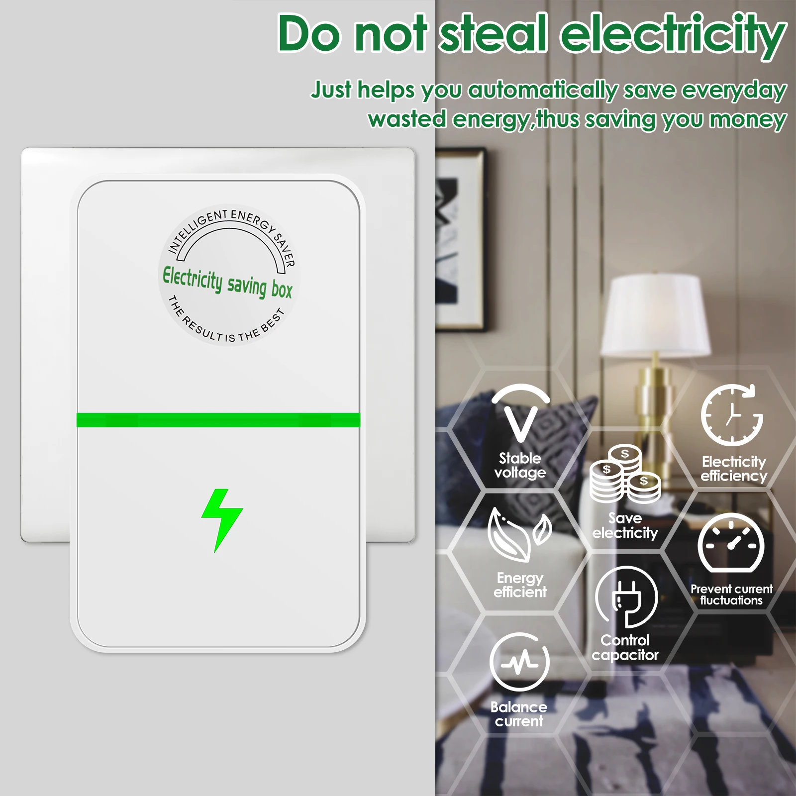 Power Saver Tragbare Strom UNS Energie Saver Smart Saving Box Sichere – Bild 5
