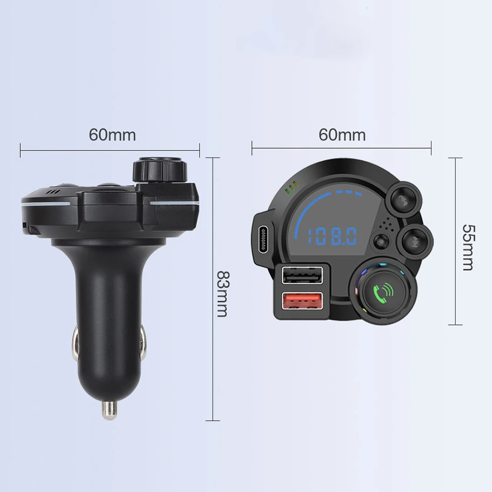 Bluetooth 5.3 FM-Transmitter Freisprecheinrichtung Auto AUX Radio – Bild 6