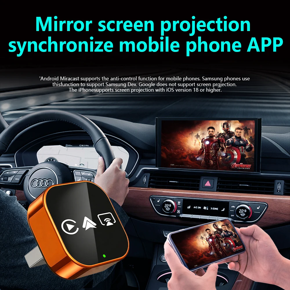 2026 Upgrade 4-in-1 Kabelgebundener zu Kabelloser CarPlay Android Auto – Bild 6