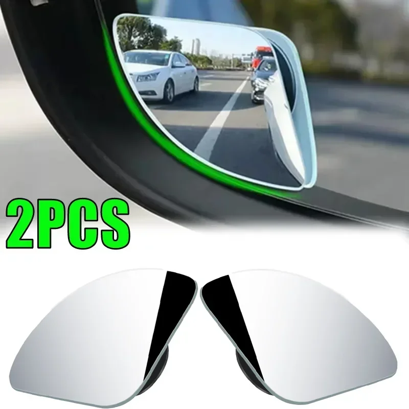 Autospiegel Weitwinkel Toter Winkel Spiegel 360 ° Einstellbare Hilfsrückseite HD rahmenlos klein (2 Stück)