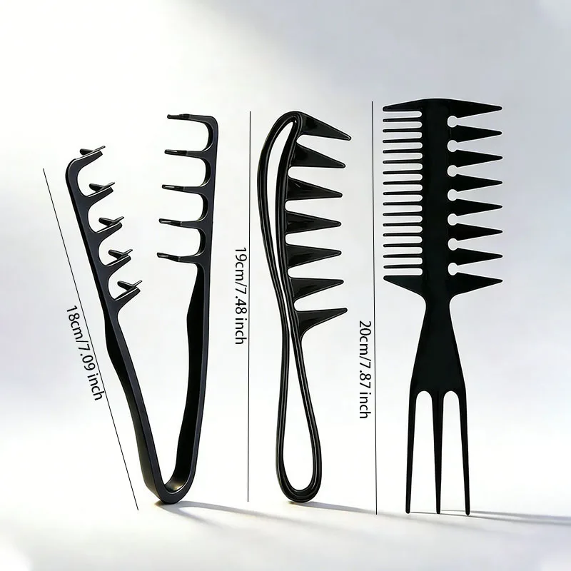 Herren-Salon-Haarstyling-Kammset, einschließlich eines Weitzahnkamms – Bild 5