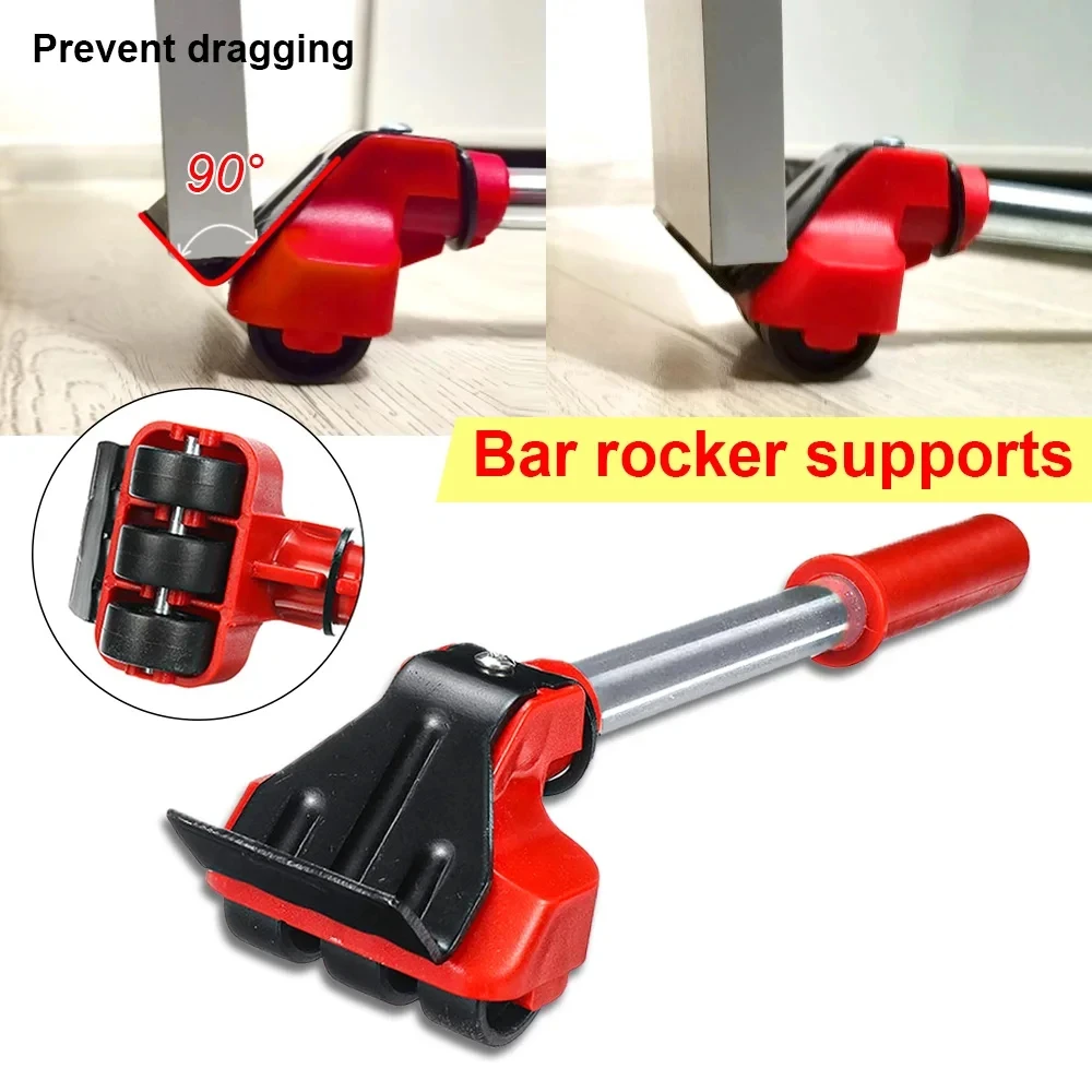 Heavy Duty Möbel Heber Mover Roller mit Rad Bar Moving Gerät (5 Stück) – Bild 2