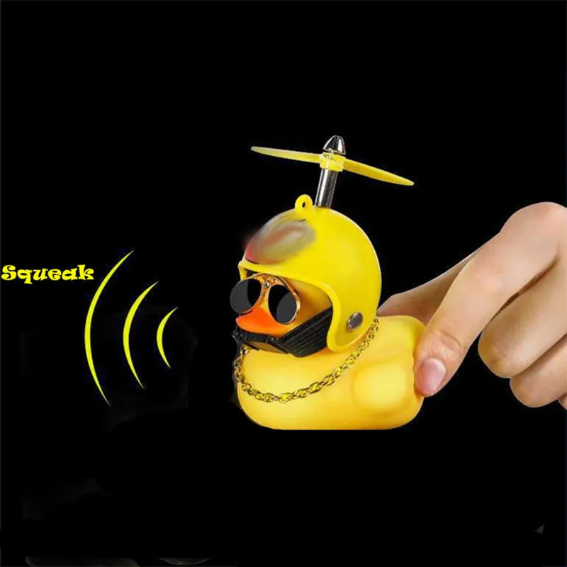 Auto Ente mit Helm gebrochenem Wind Anhänger kleine gelbe Ente Rennrad – Bild 6
