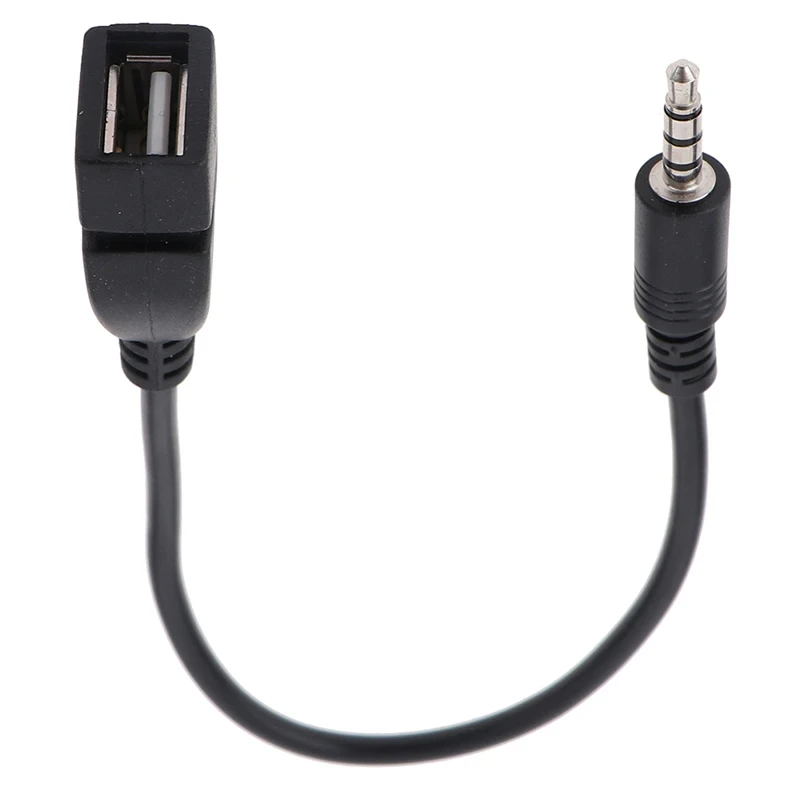 3,5 mm schwarzes Auto-AUX-Audiokabel auf USB-Audiokabel, Autoelektronik zum Spielen von Musik