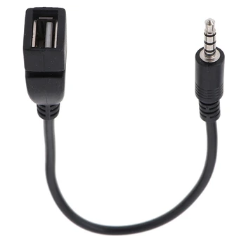 3,5 mm schwarzes Auto-AUX-Audiokabel auf USB-Audiokabel, Autoelektronik zum Spielen von Musik