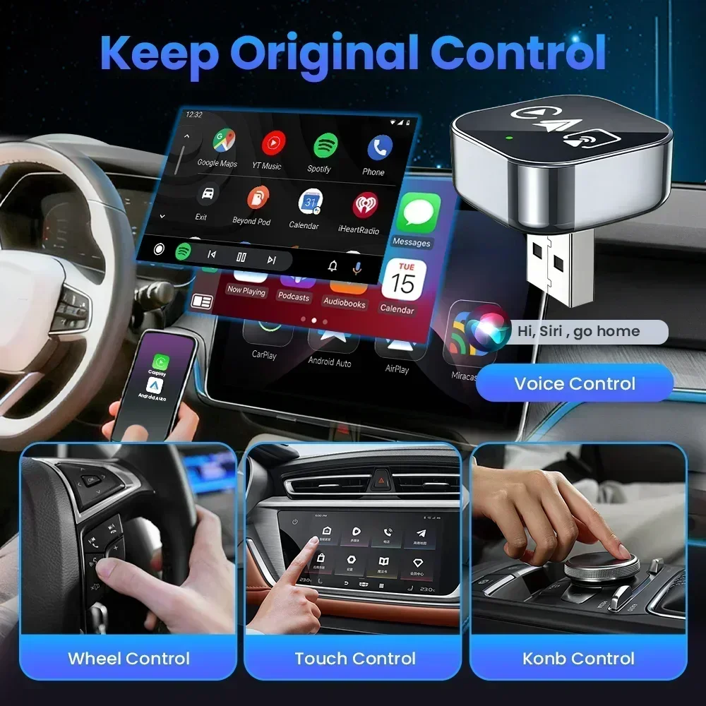 CarRocket Intelligente Autosysteme 4-in-1 Kabelloser CarPlay-Adapter – Bild 5