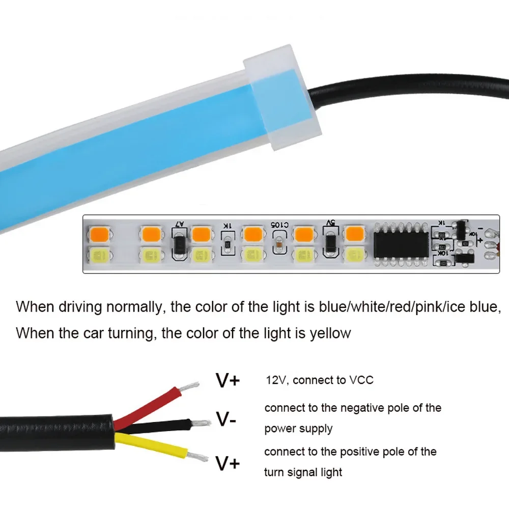 Auto LED DRL Tag Nacht Lauflicht Wasserdichte Flexible (2 Stück) – Bild 3