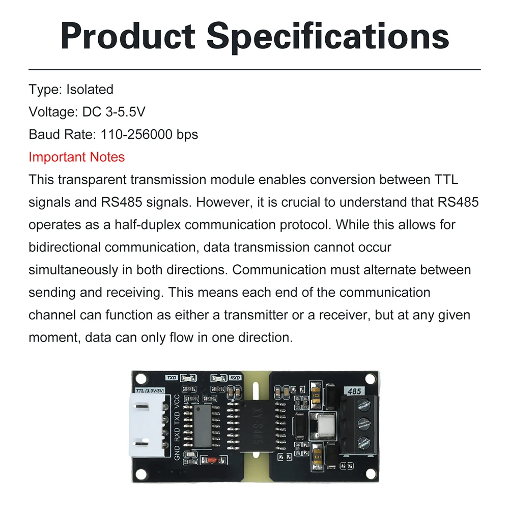 Kommunikationsmodul TTL zu RS485/ RS485 zu TTL Bidirektionaler – Bild 3
