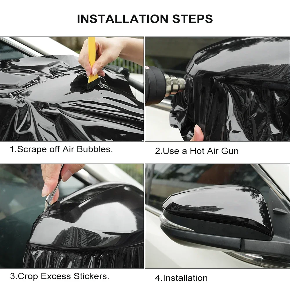 Ultra Gloss PET Piano Black Vinyl Wrap Film Aufkleber Auto Dekoration – Bild 5