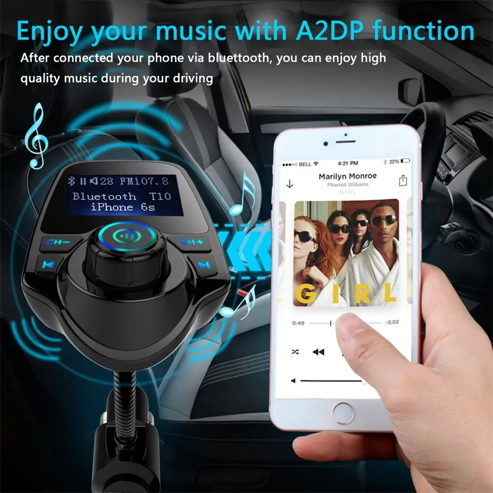 Freisprecheinrichtung für Auto, Bluetooth, FM-Transmitter, Carkit – Bild 6
