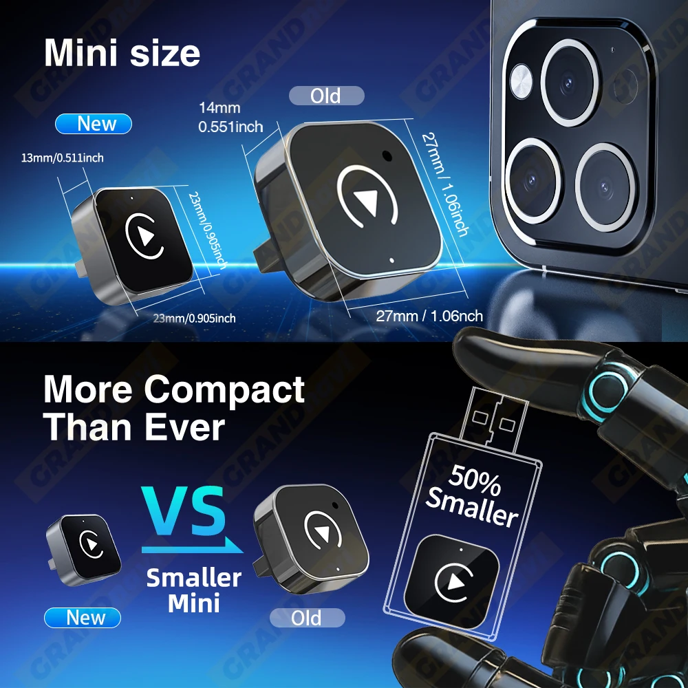 Mini 2-in-1 Wireless CarPlay/Android Auto Adapter Plug-and-Play – Bild 6