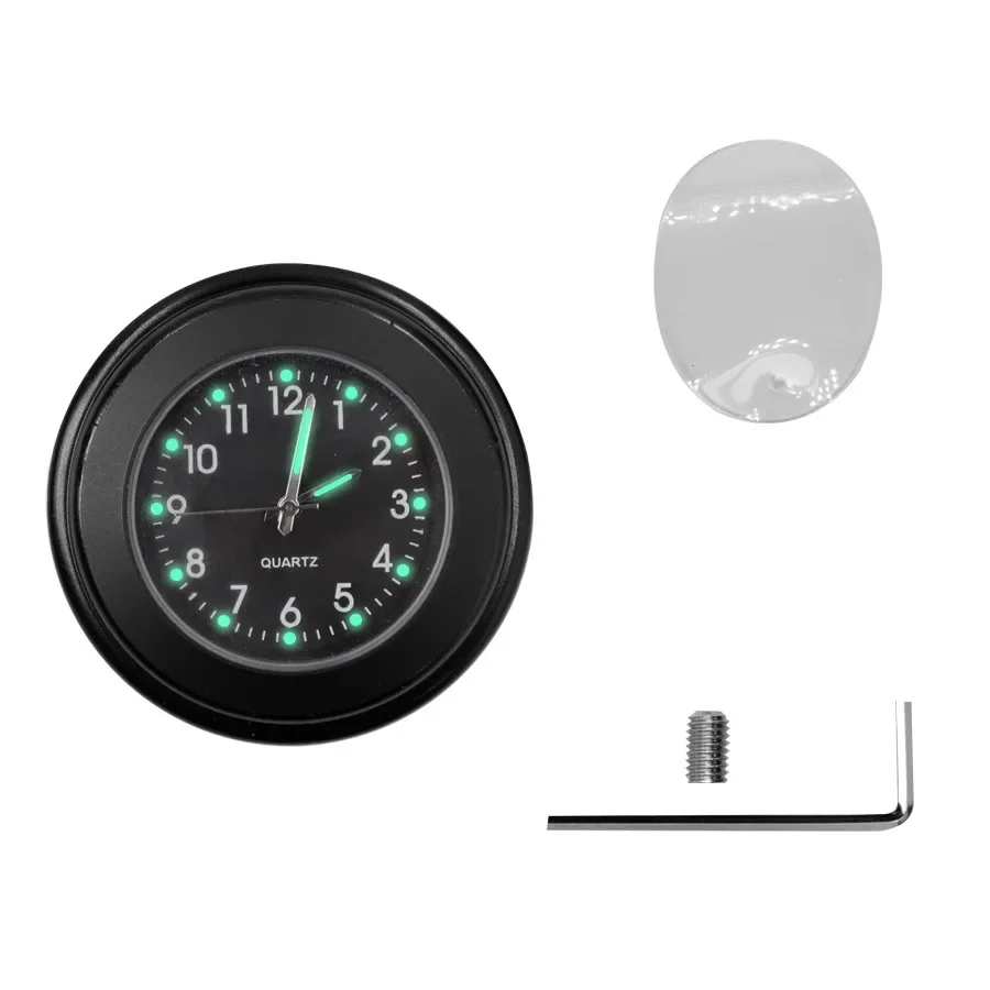 Aluminium Leuchtende Quarzuhr 22-25mm Motorrad Roller Fahrrad Lenker Halterung Uhr Zeit Display Uhr Moto