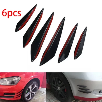 Universal Gummi Auto Frontschürze Lip Schutz Hinten Diffusor Schwarz Carbon Fiber Spoiler Splitter (6 Stück)