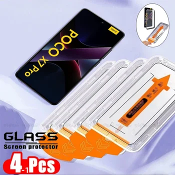 Poco X7 Pro Glas Xiaomi Poco X7 Pro Gehärtetem Glas Volle Abdeckung Kleber 9H Staub freies Telefon Screen